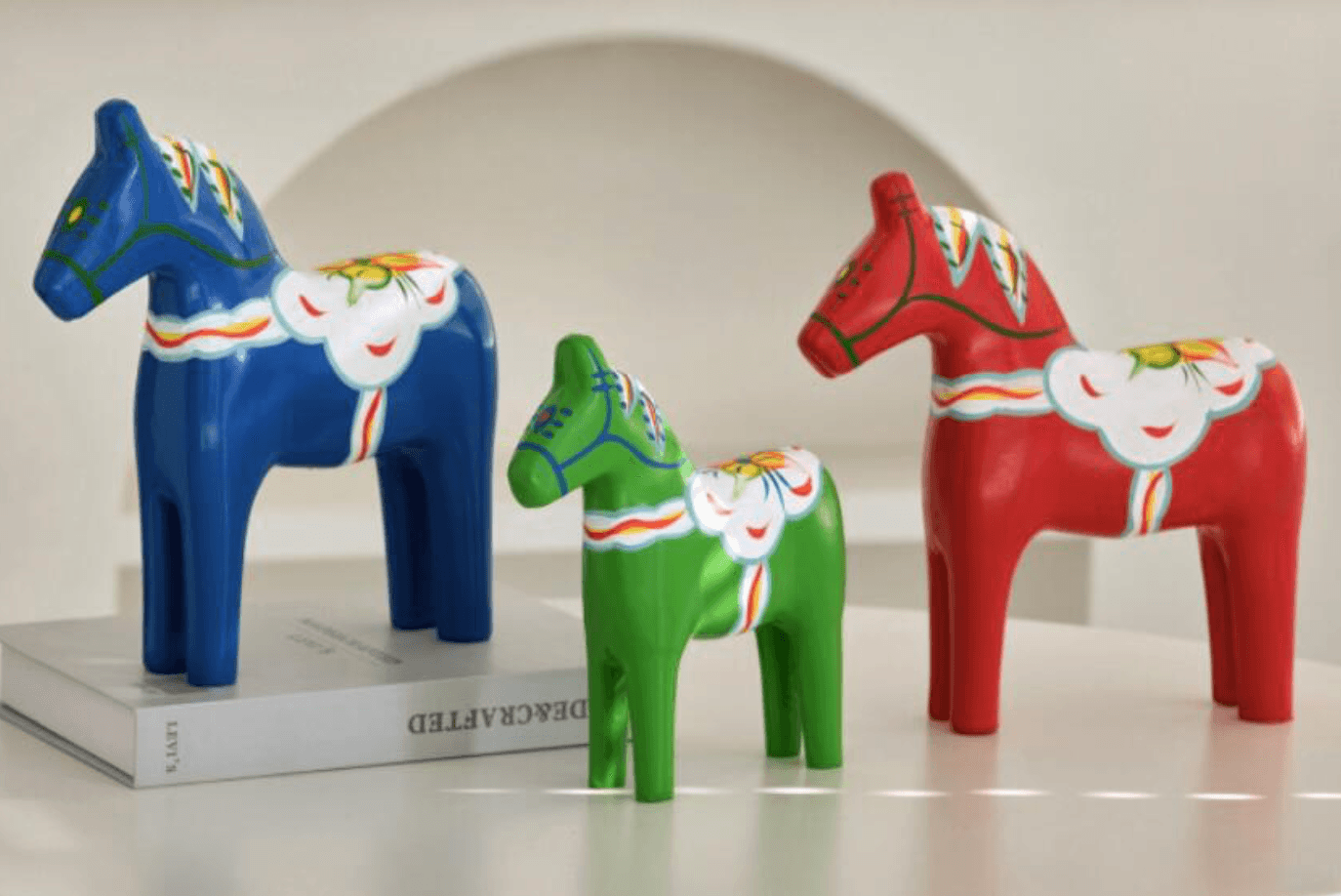  北欧風 ダーラナホース 木製オブジェ