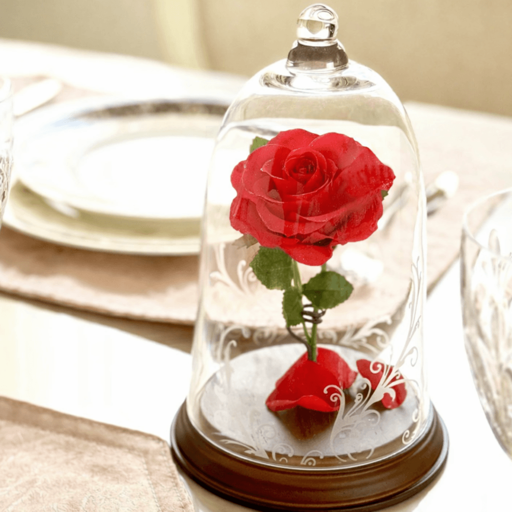 プリザーブドフラワー 美女と野獣 ガラスドーム