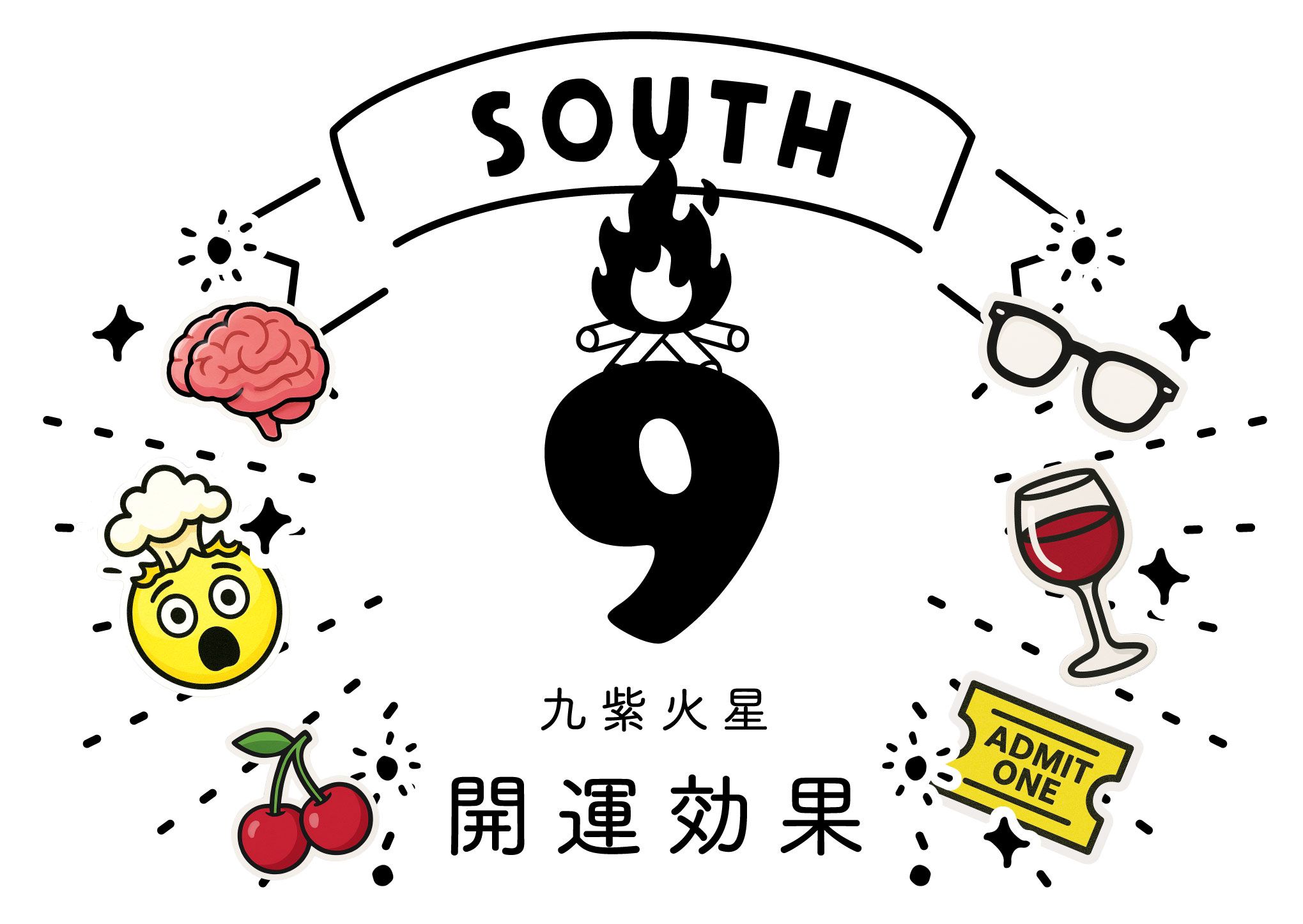 煌めき・地位名誉。美容にも良い効果
「九紫火星」の開運効果